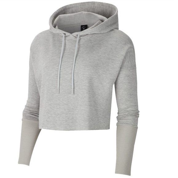 Nike Tops - NWT Nike Yoga Women’s Hoodie Pullover Gray XL Oversized Training Athletic Frayed